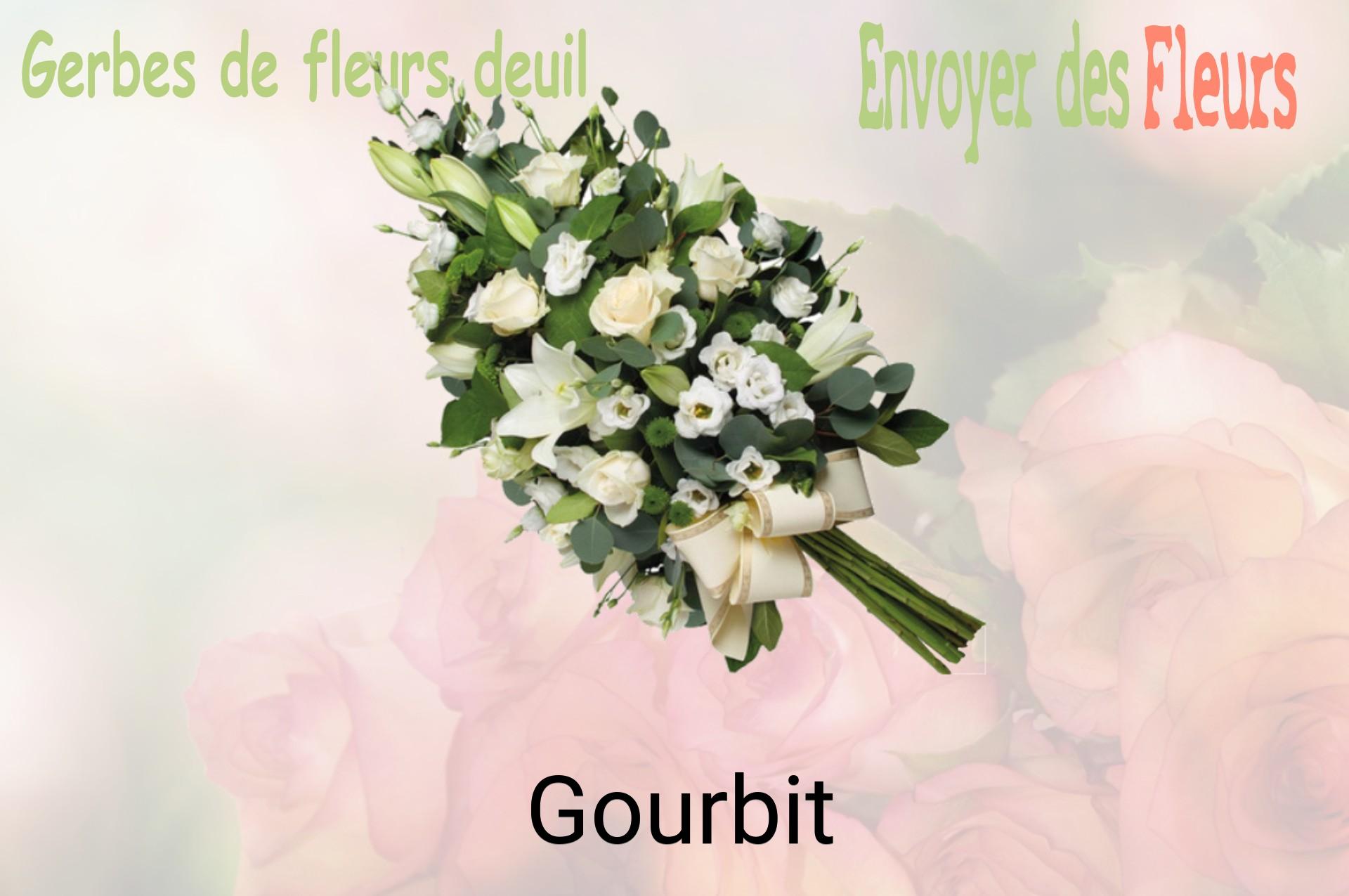 Gerbe de fleurs de deuil livrée à Gourbit